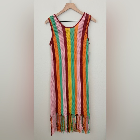 NWT Farm Rio x Anthropologie Sleeveless Stripe Midi Dress M - Picture 6 of 7
